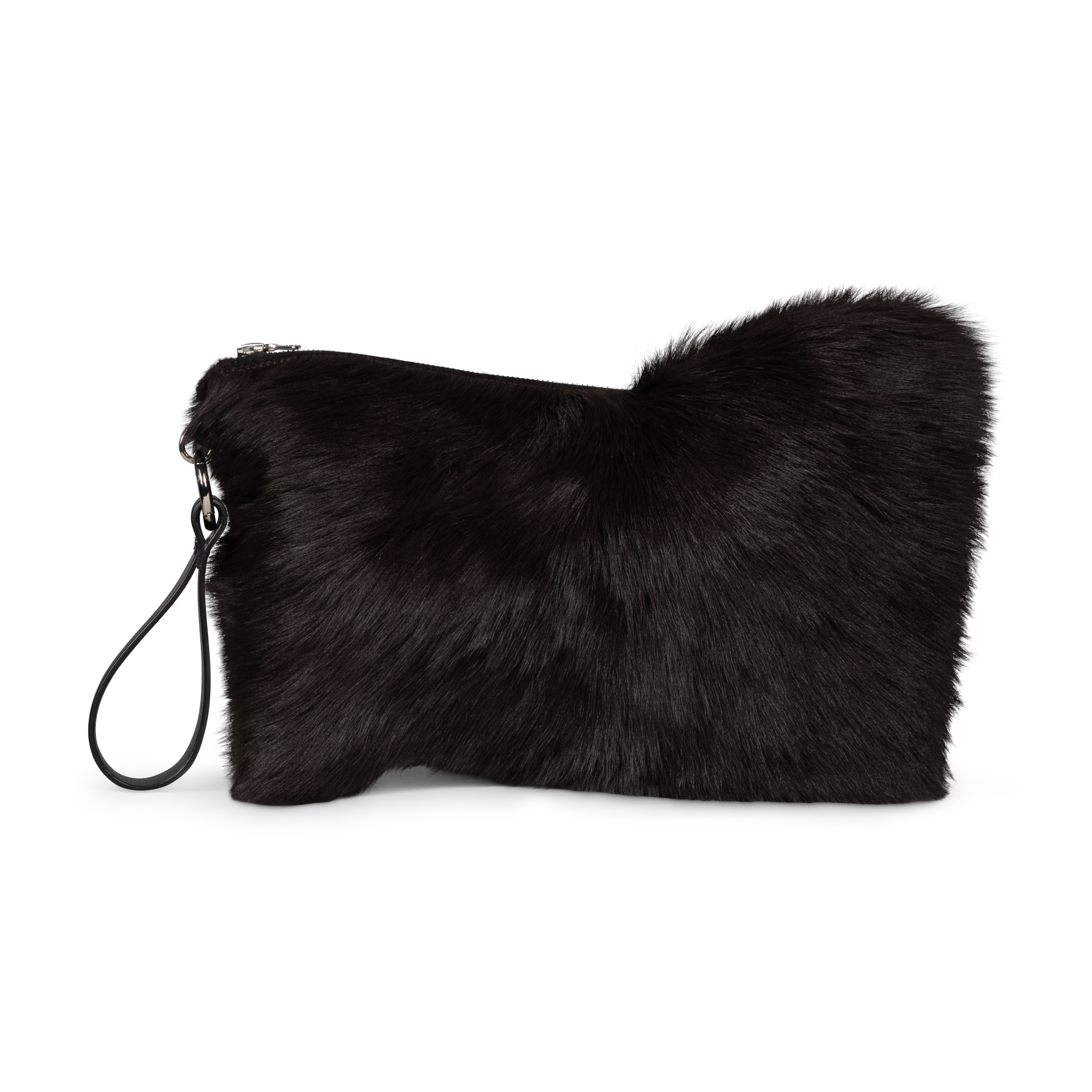 Wrist Clutch - brown shearling