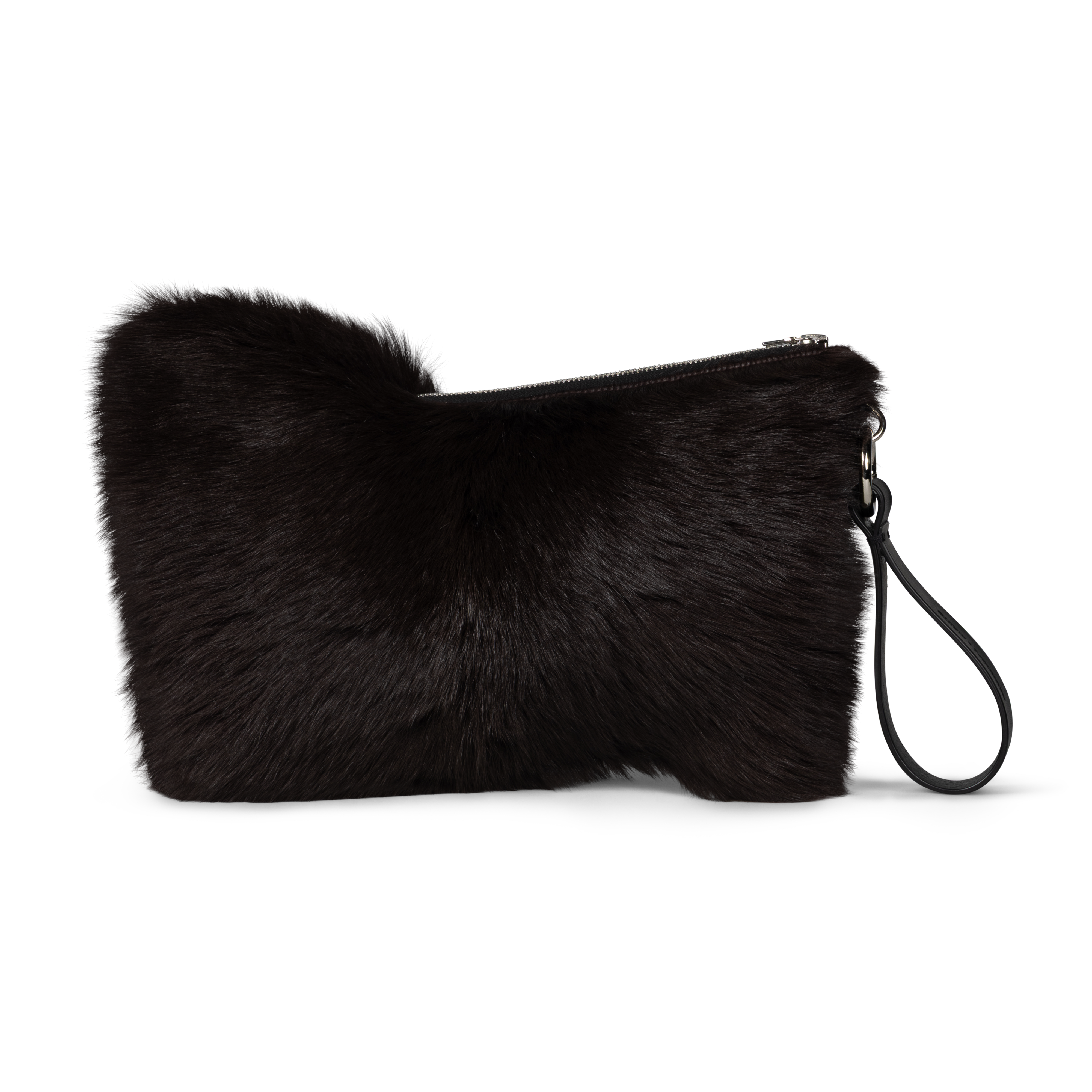Wrist Clutch - brown shearling
