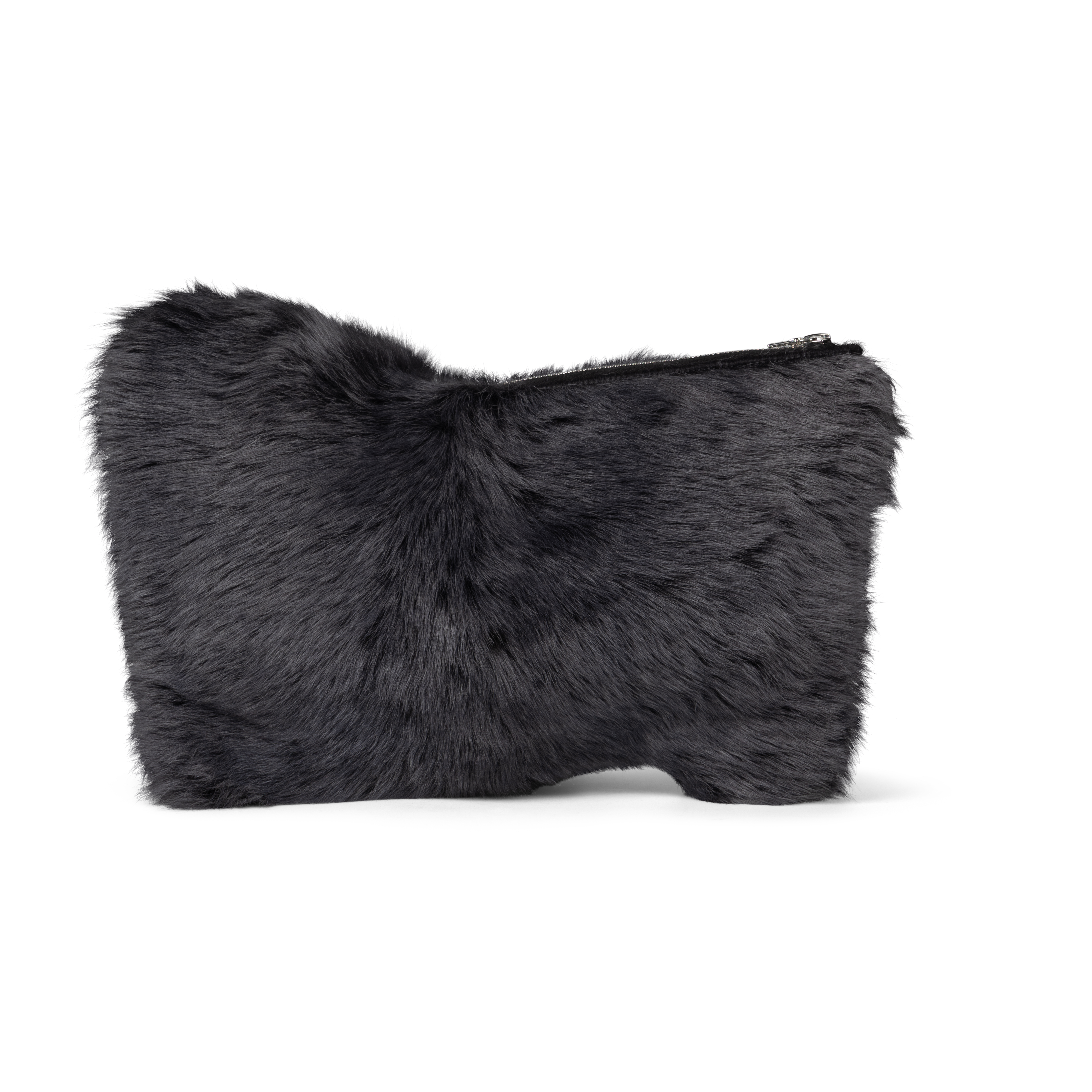 Wrist Clutch - grey shearling