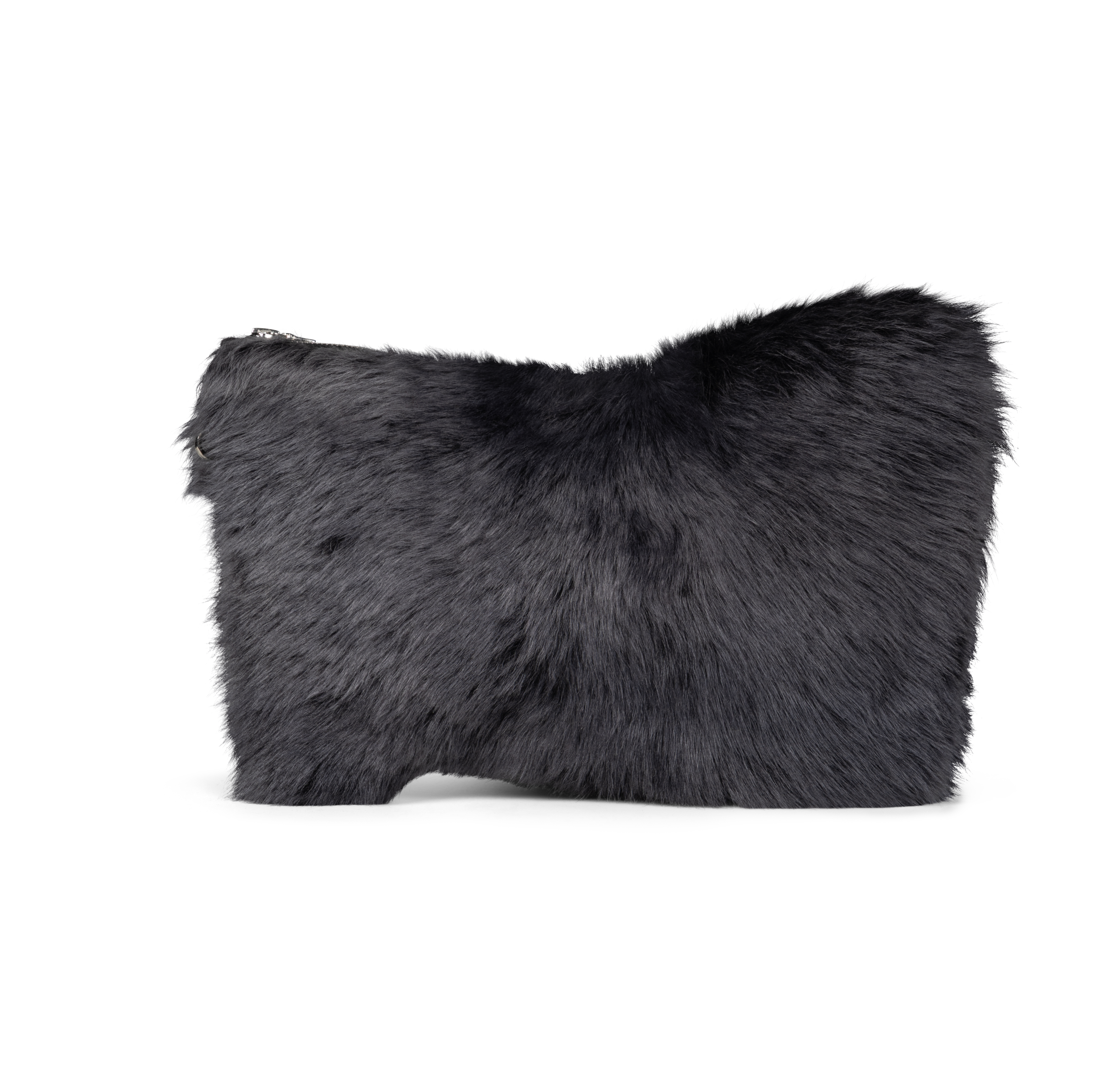 Wrist Clutch - grey shearling