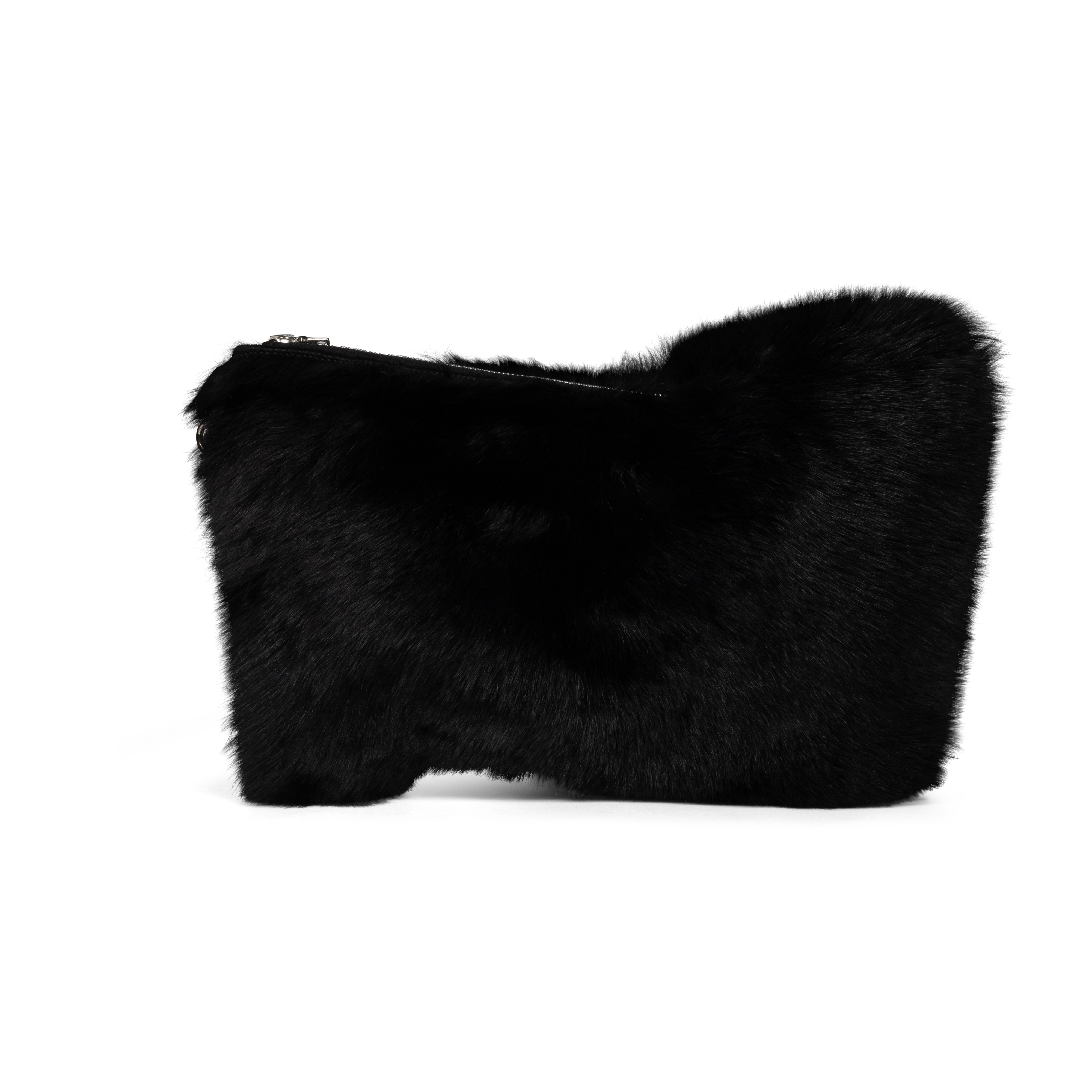 Wrist Clutch - black shearling