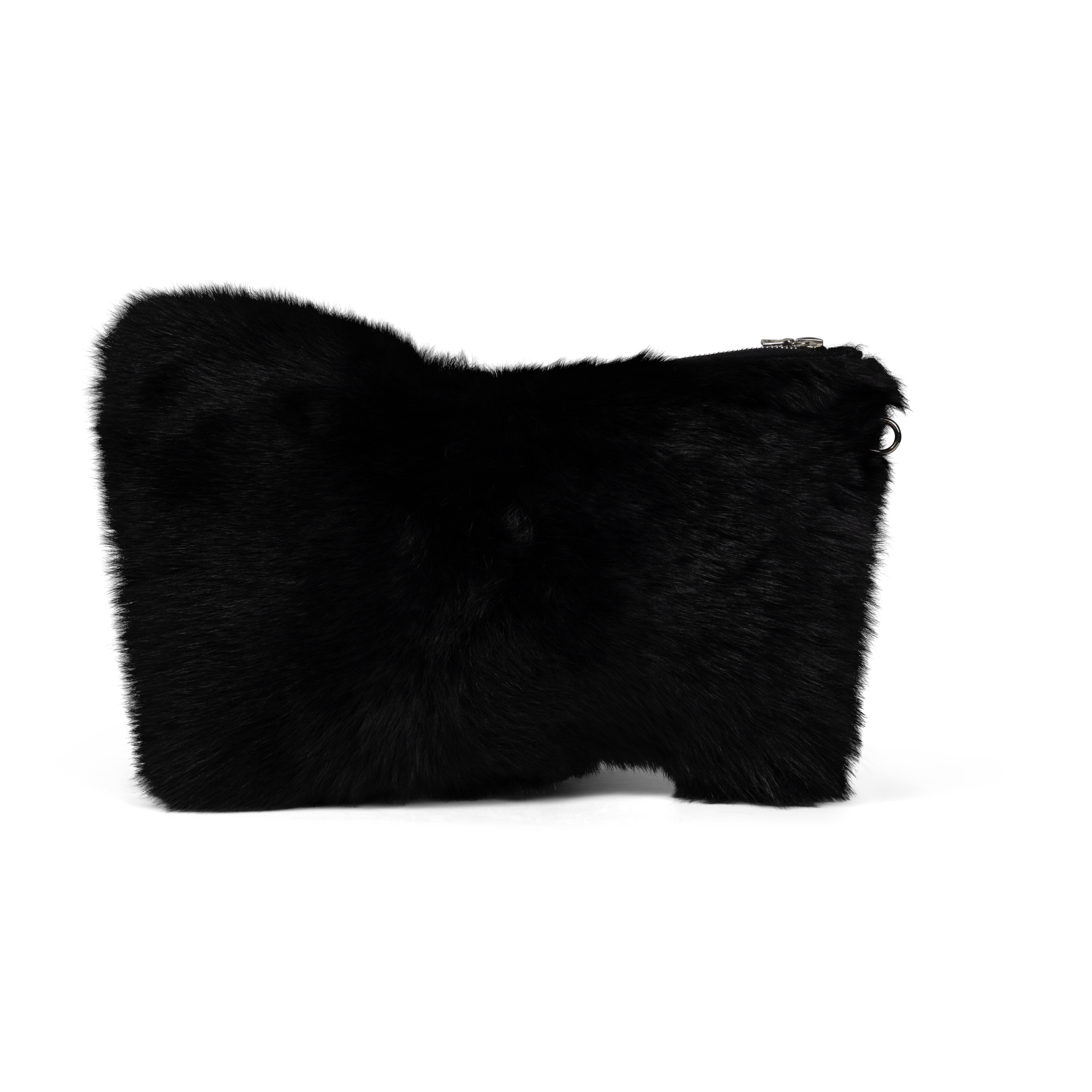 Wrist Clutch - black shearling